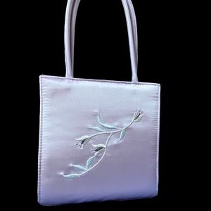 Retro Satin Structured Handbag